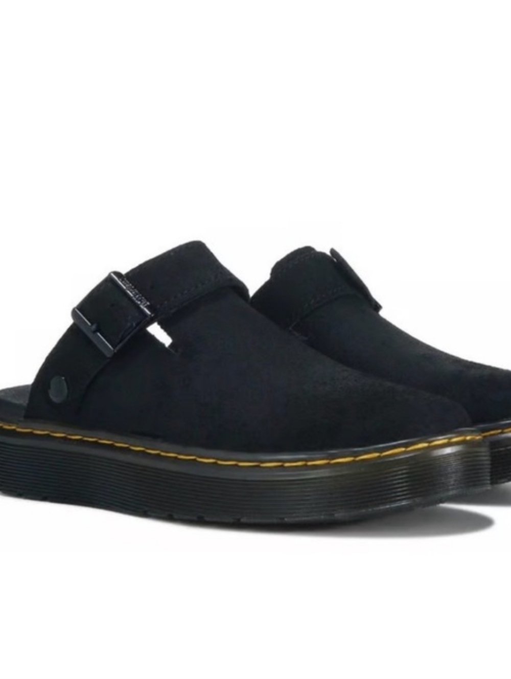 Dr. Martens Carlson Black Suede Slip-On Clogs Mules Size UK 5/US 7